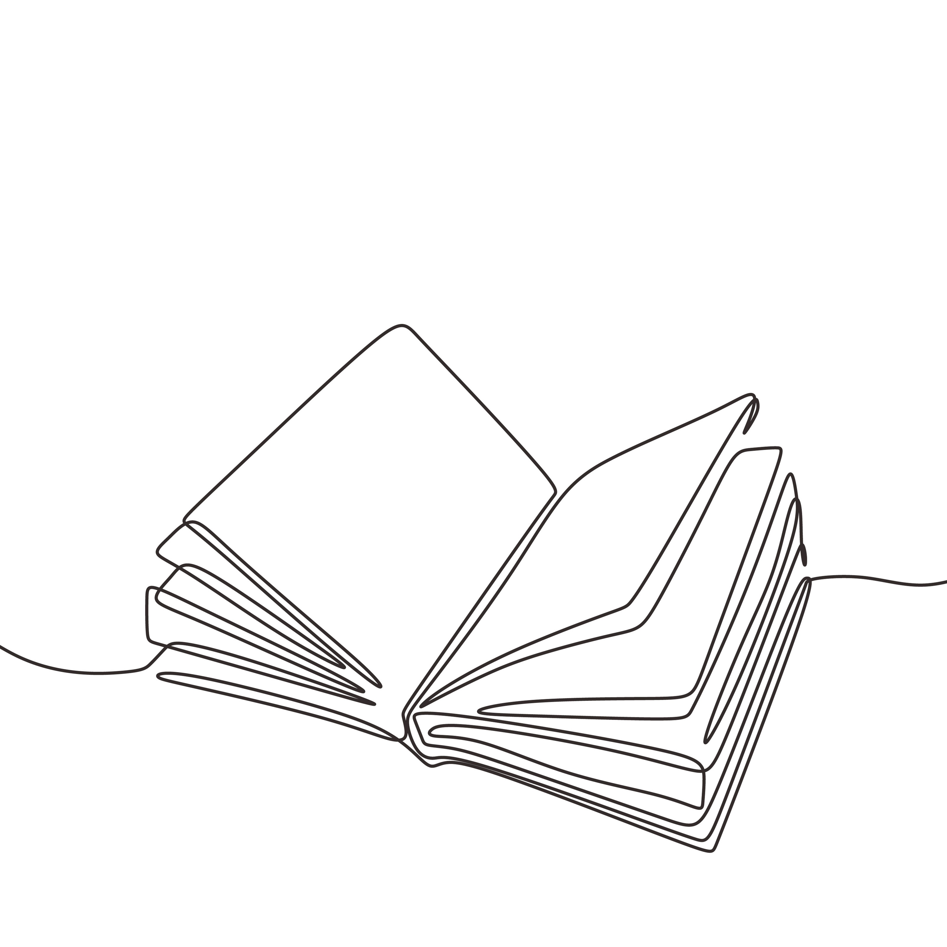 Drawing of open book